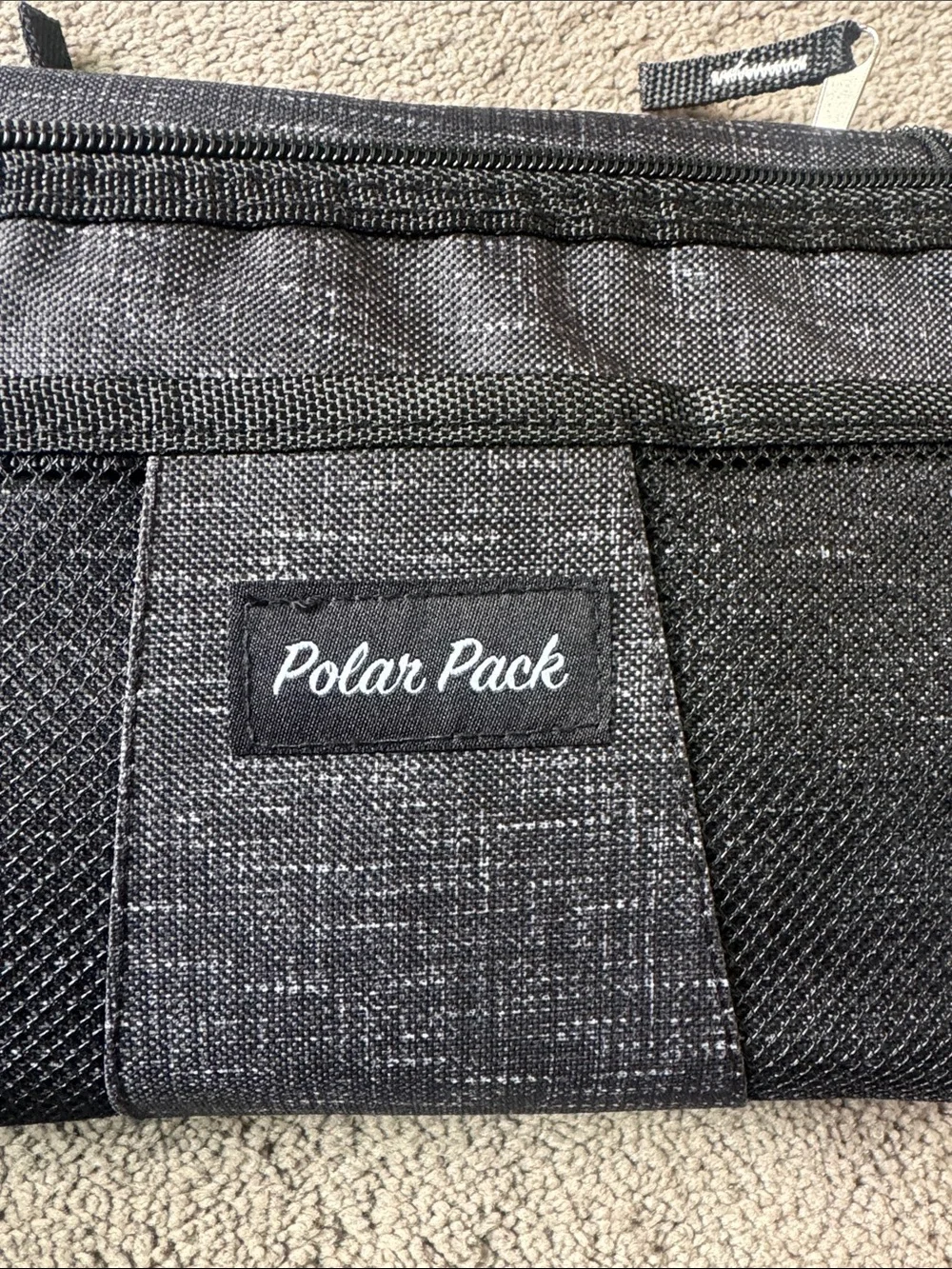 Polar Pack Insulated 6 Can Cooler Lunch Bag Black Gray Portable Tote